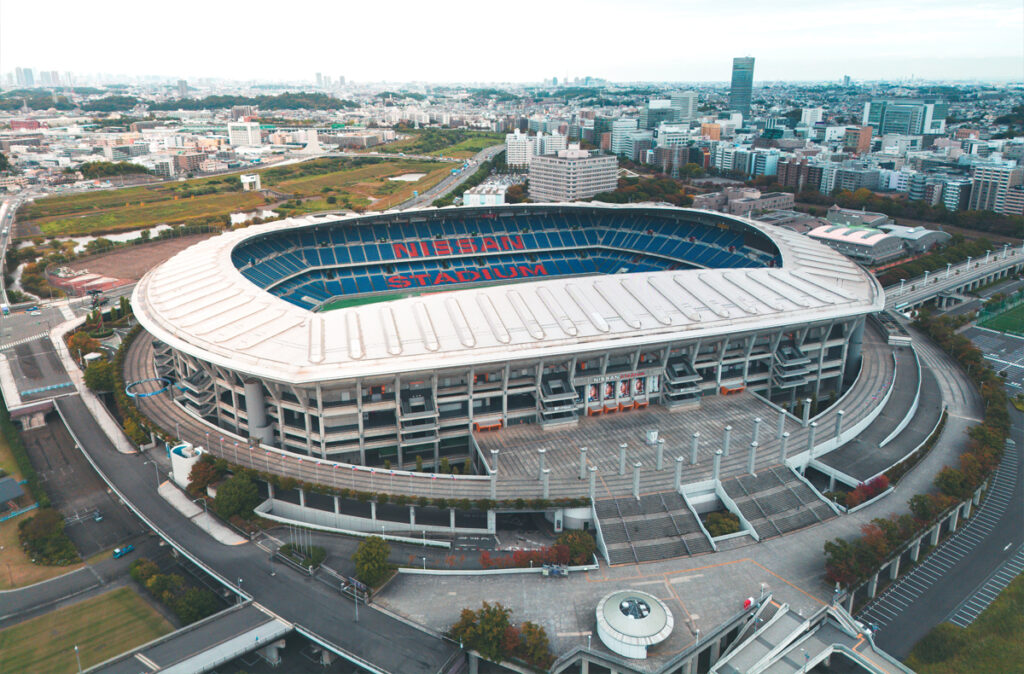 Nissan Stadium in Yokohama, Japan, the venue of the 2002 FIFA World Cup Final